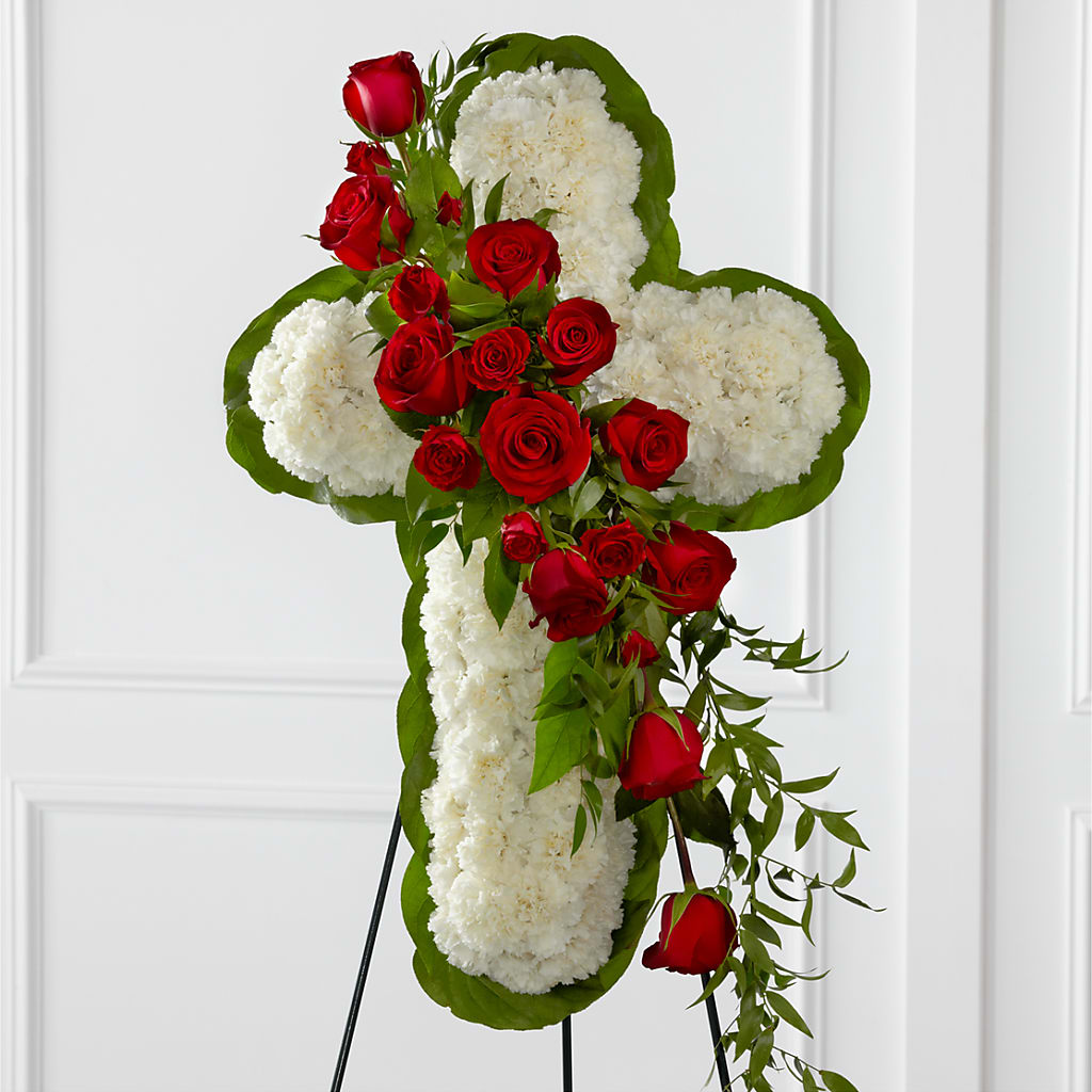 Floral Cross Easel – Peonies Plants On Main, Woodruff SC
