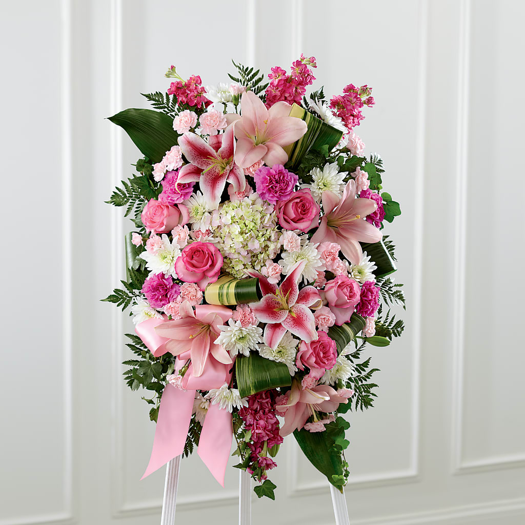 Comforting Standing Spray – Peonies Plants On Main, Woodruff SC