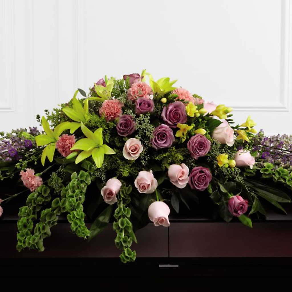 Forever Beloved Casket Spray – Peonies Plants On Main, Woodruff SC