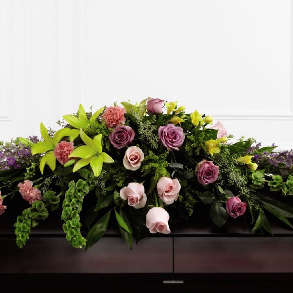 Forever Beloved Casket Spray – Peonies Plants On Main, Woodruff SC