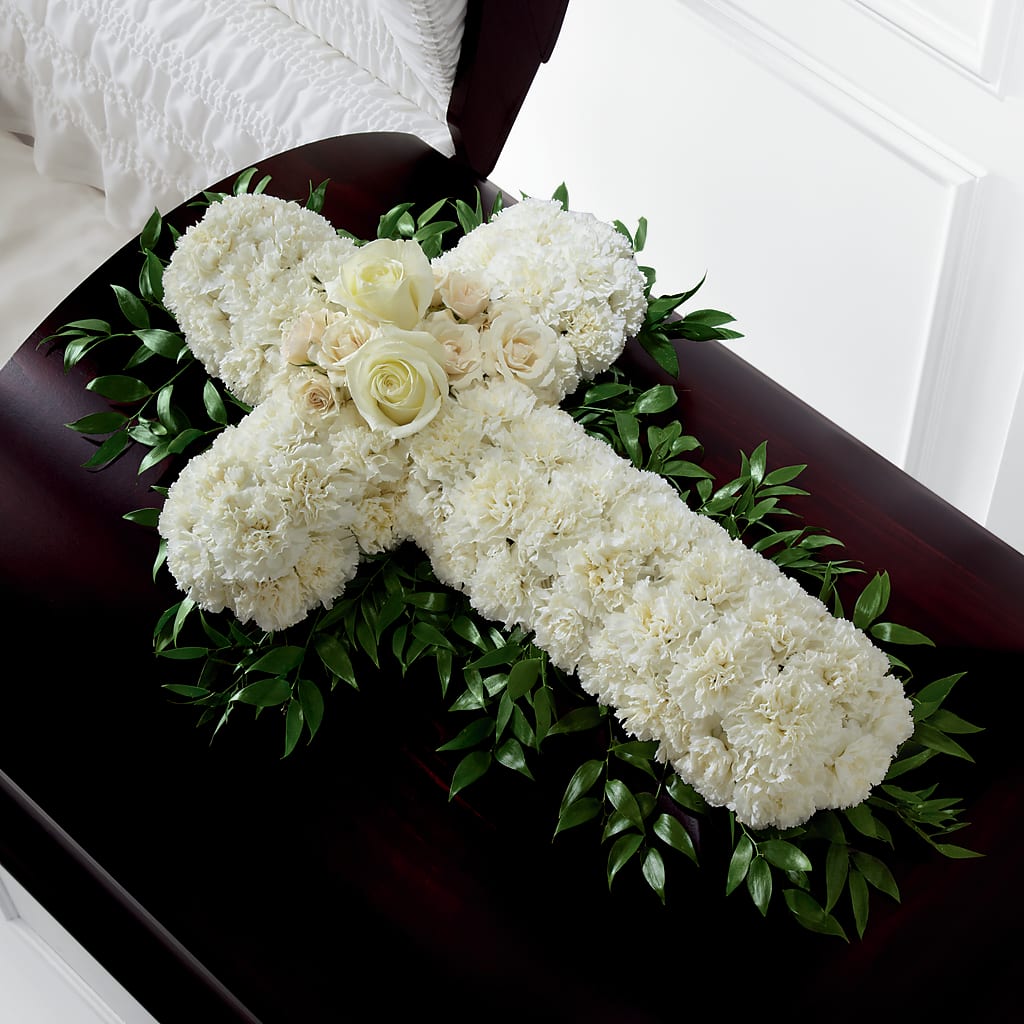 Peaceful Memories Casket Spray (Standard) – Peonies Plants On Main, Woodruff SC