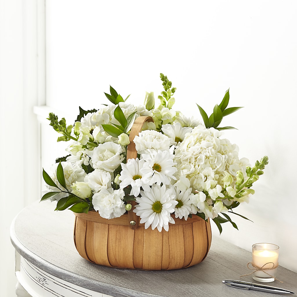Pure Ivory Basket – Peonies Plants On Main, Woodruff SC