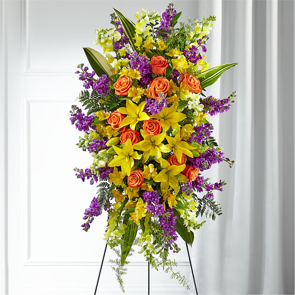 Thoughtful Prayers Standing Spray – Peonies Plants On Main, Woodruff SC
