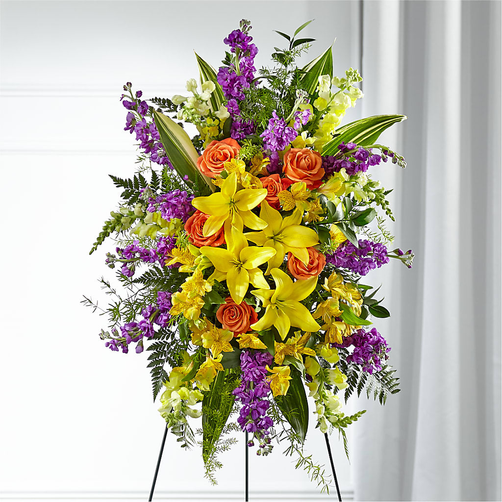 Thoughtful Prayers Standing Spray – Peonies Plants On Main, Woodruff SC