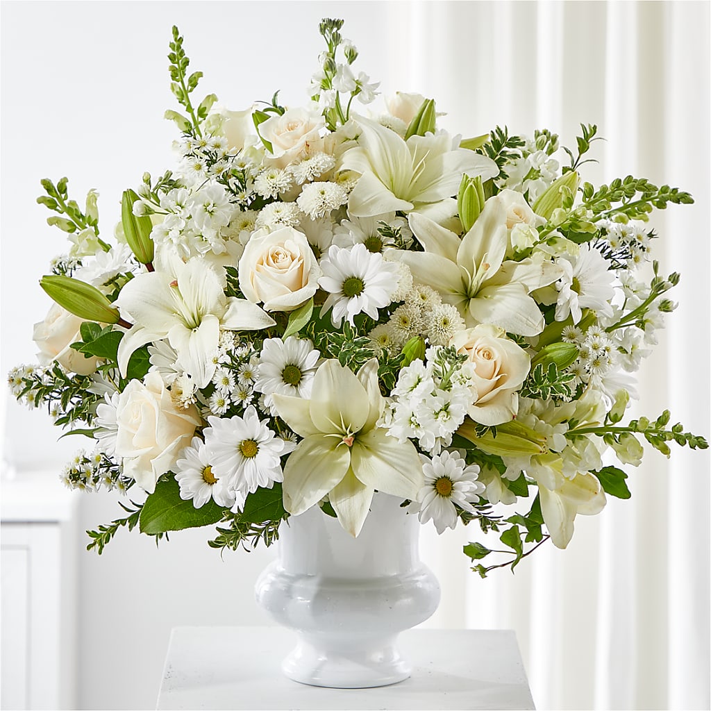 Uplifting Urn Arrangement – Peonies Plants On Main, Woodruff SC