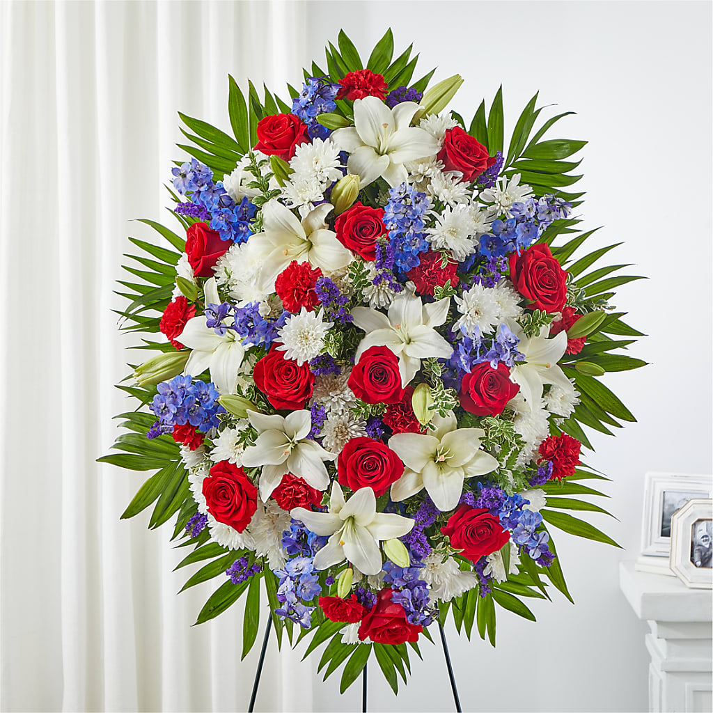 Cherished Service Standing Spray – Peonies Plants On Main, Woodruff SC