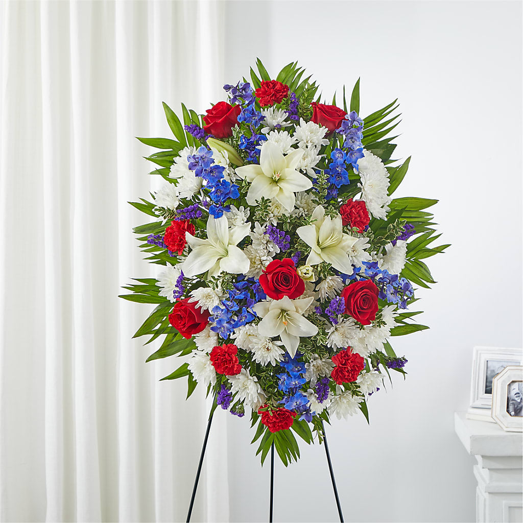 Cherished Service Standing Spray – Peonies Plants On Main, Woodruff SC