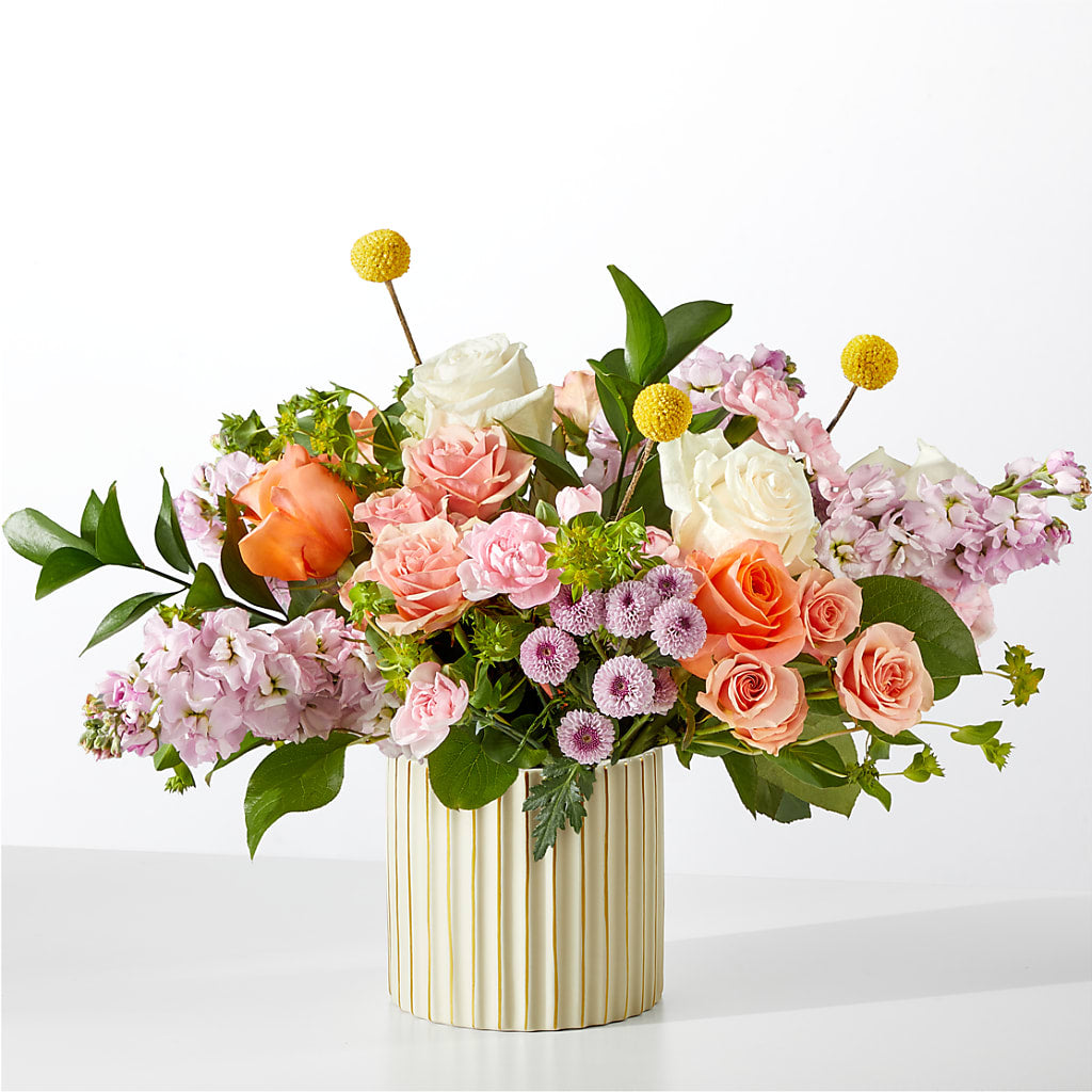 French Market Bouquet with Ivory Vase – Peonies Plants On Main, Woodruff SC