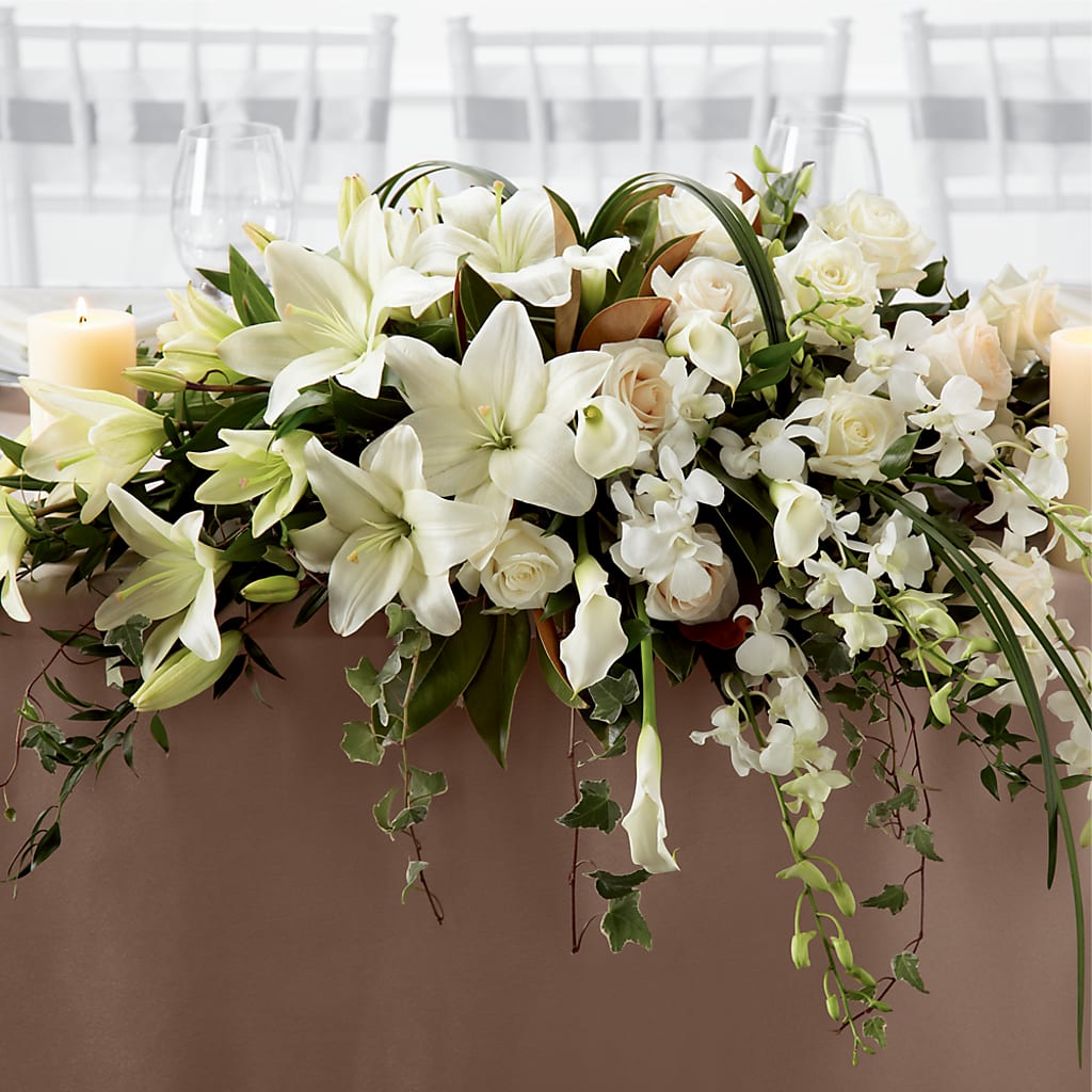 White Linen Arrangement – Peonies Plants On Main, Woodruff SC