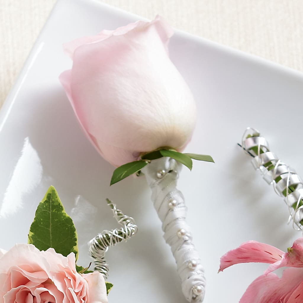 Pink Rose Boutonniere – Peonies Plants On Main, Woodruff SC