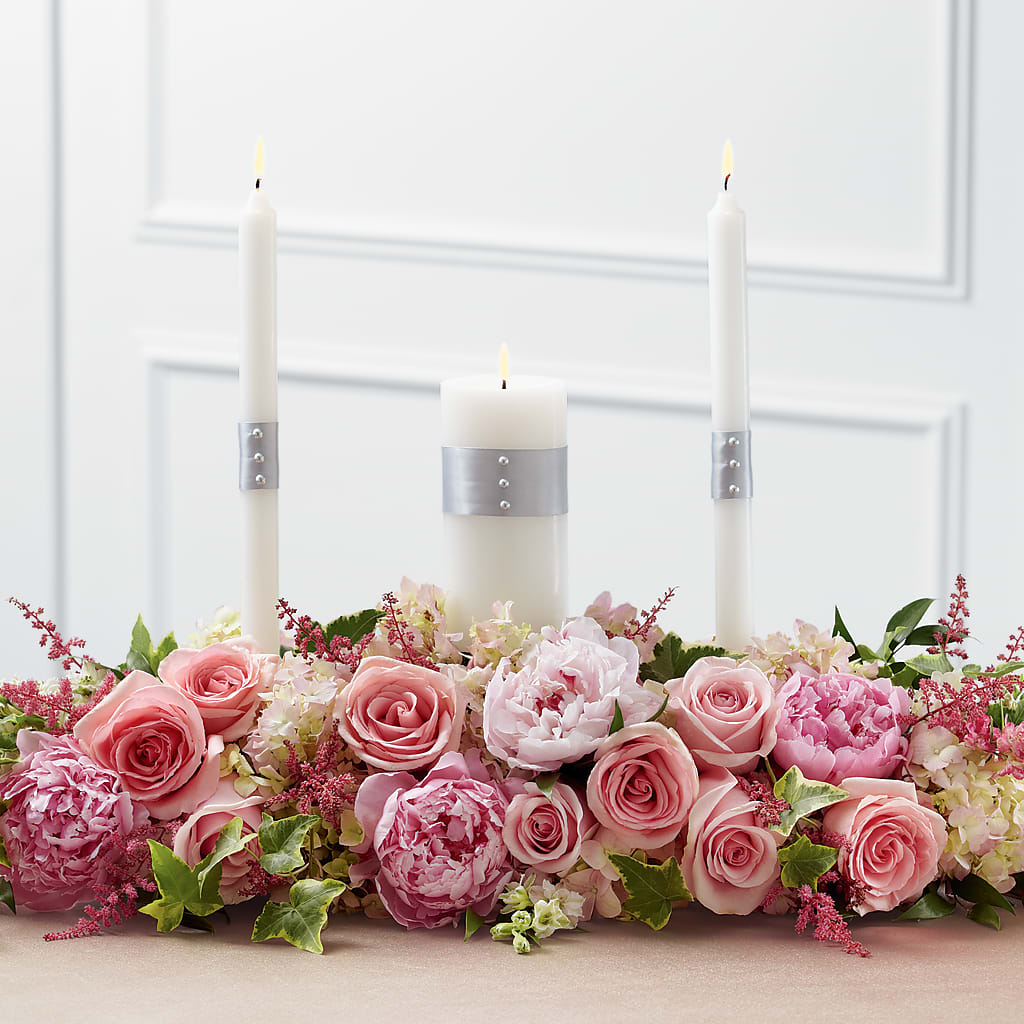 Worldwide Romance Unity Candle Arrangement – Peonies Plants On Main, Woodruff SC