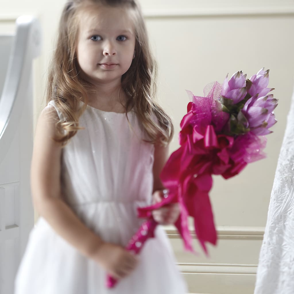 Sparkle Pink Flower Girl Bouquet – Peonies Plants On Main, Woodruff SC