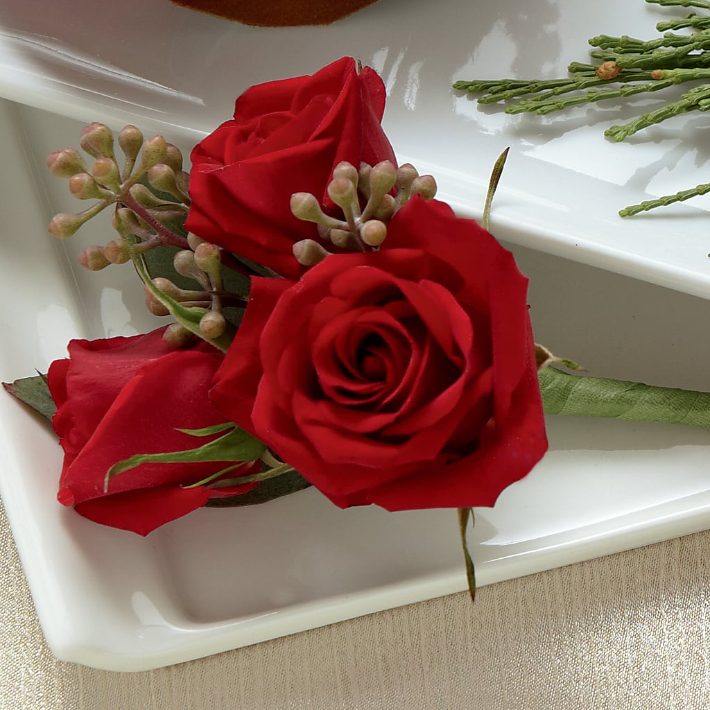 Red Spray Rose Boutonniere – Peonies Plants On Main, Woodruff SC