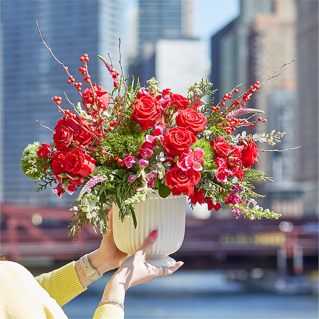 Big Red Bow Bouquet –  Peonies Plants On Main, Woodruff SC