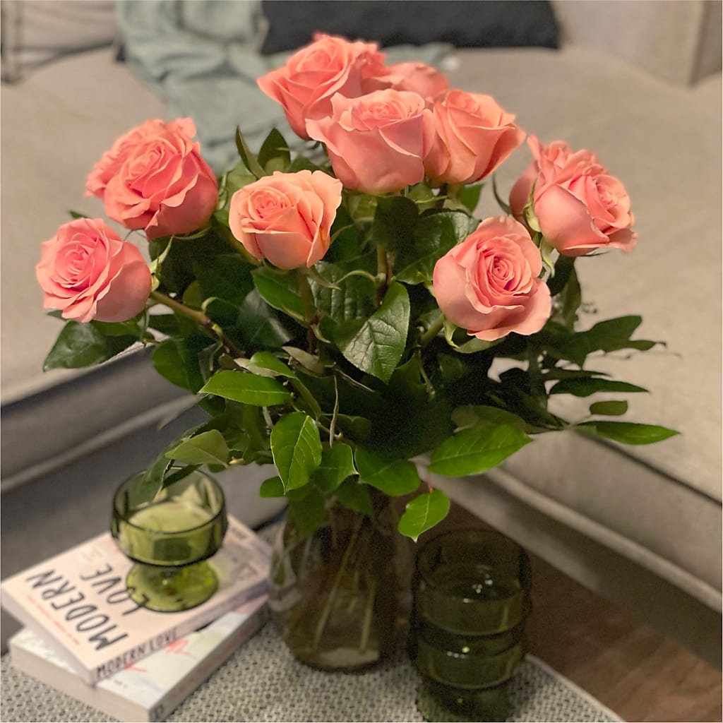 Long Stem Pink Rose Bouquet –  Peonies Plants On Main, Woodruff SC
