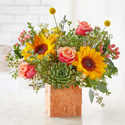 Sunflower Season Bouquet –  Peonies Plants On Main, Woodruff SC