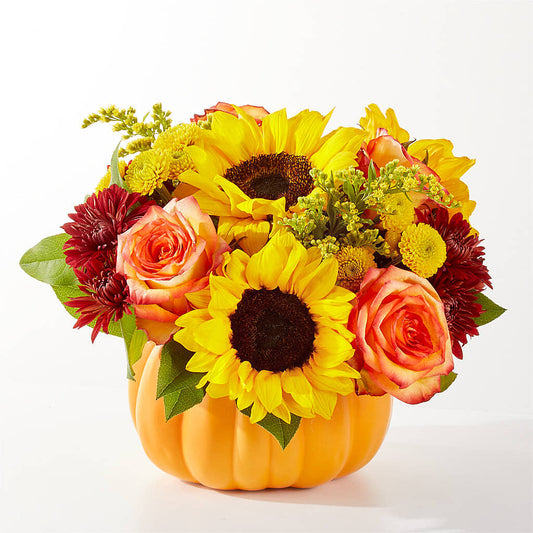 Golden Gourd Pumpkin Bouquet –  Peonies Plants On Main, Woodruff SC