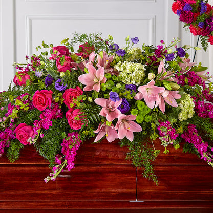 Radiant Tribute Casket Spray –  Peonies Plants On Main, Woodruff SC