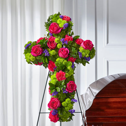 Tribute Rose Floral Cross –  Peonies Plants On Main, Woodruff SC