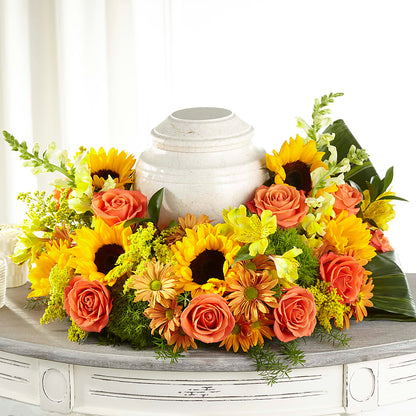 Faithful Sunflower Cremation Adornment –  Peonies Plants On Main, Woodruff SC