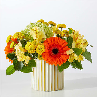 Autumn Sunshine Bouquet with Ivory Vase –  Peonies Plants On Main, Woodruff SC