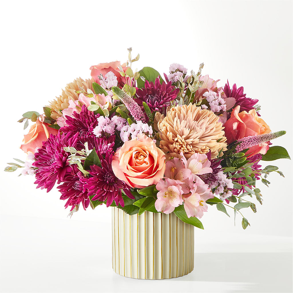 Berry Cobbler Bouquet with Ivory Vase –  Peonies Plants On Main, Woodruff SC