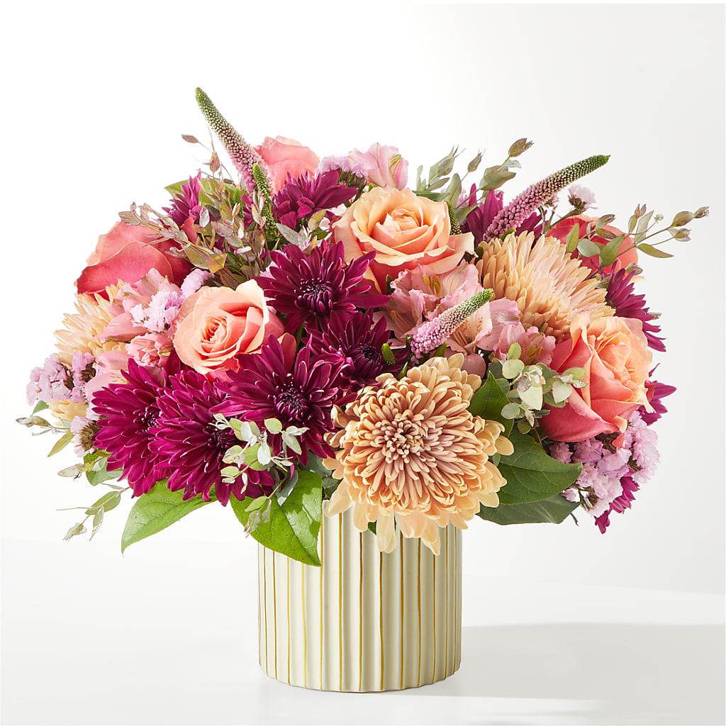 Berry Cobbler Bouquet with Ivory Vase –  Peonies Plants On Main, Woodruff SC