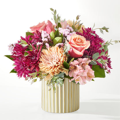 Berry Cobbler Bouquet with Ivory Vase –  Peonies Plants On Main, Woodruff SC