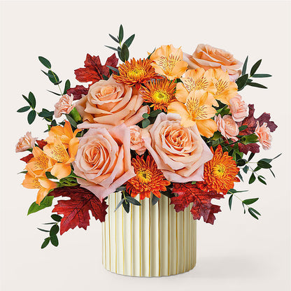 Spiced Latte Bouquet with Ivory Vase –  Peonies Plants On Main, Woodruff SC