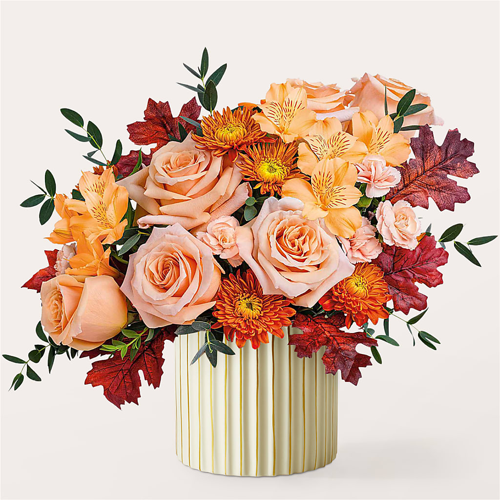 Spiced Latte Bouquet with Ivory Vase –  Peonies Plants On Main, Woodruff SC