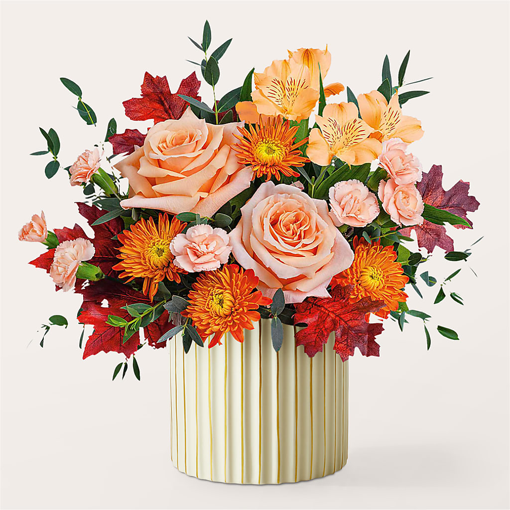 Spiced Latte Bouquet with Ivory Vase –  Peonies Plants On Main, Woodruff SC