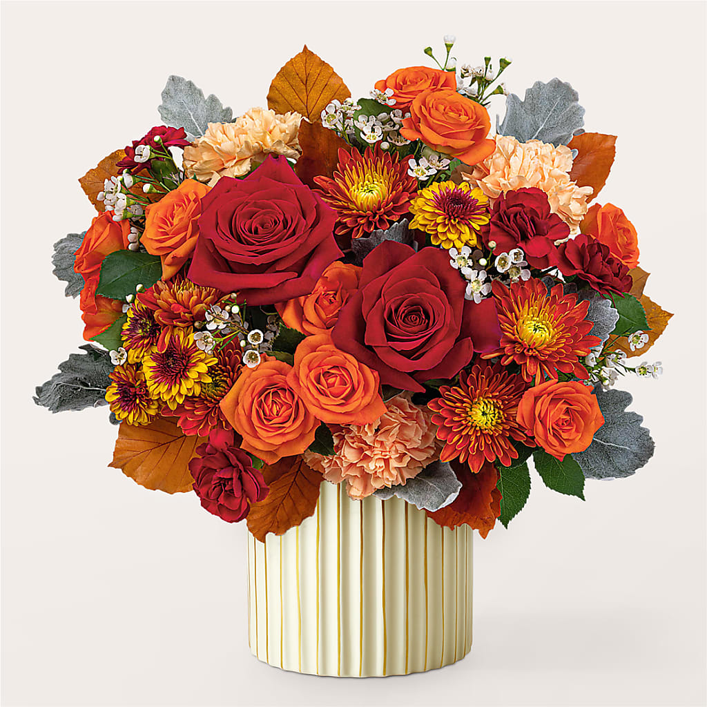 Merlot Bouquet with Ivory Vase –  Peonies Plants On Main, Woodruff SC