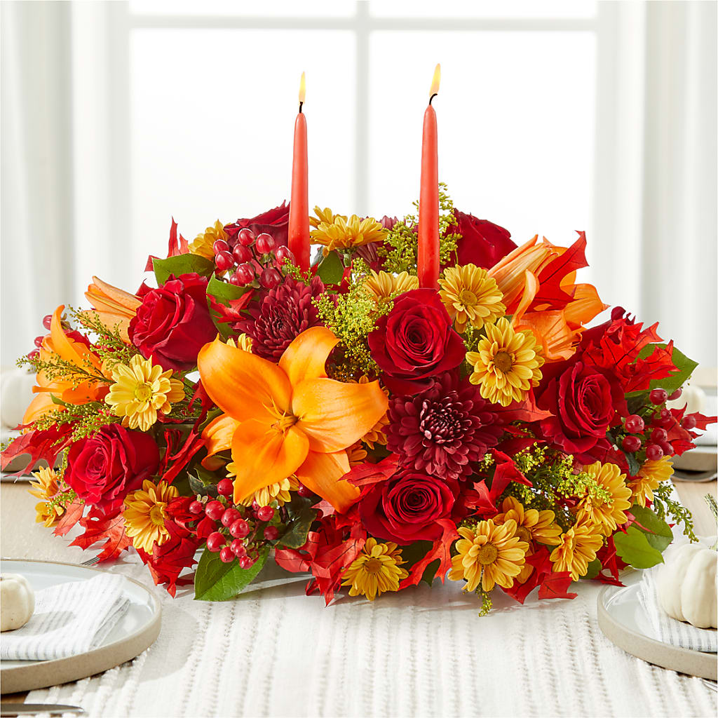 Autumn's Embrace Centerpiece –  Peonies Plants On Main, Woodruff SC