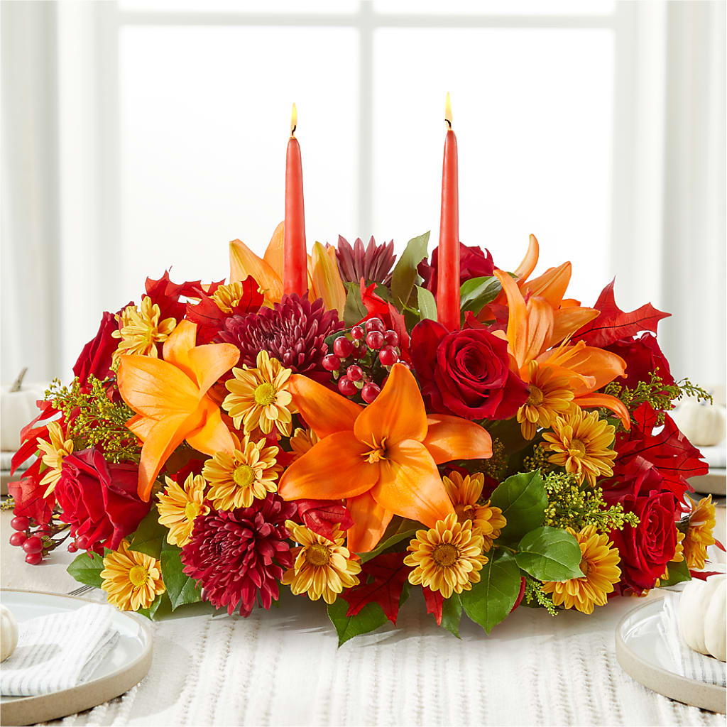 Autumn's Embrace Centerpiece –  Peonies Plants On Main, Woodruff SC