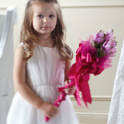 Sparkle Pink Flower Girl Bouquet –  Peonies Plants On Main, Woodruff SC